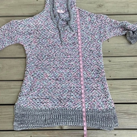 MarleyLilly Marled Pastel Black White Fuzzy Pull Over Hoodie Sweater Size S/M - Picture 1 of 7